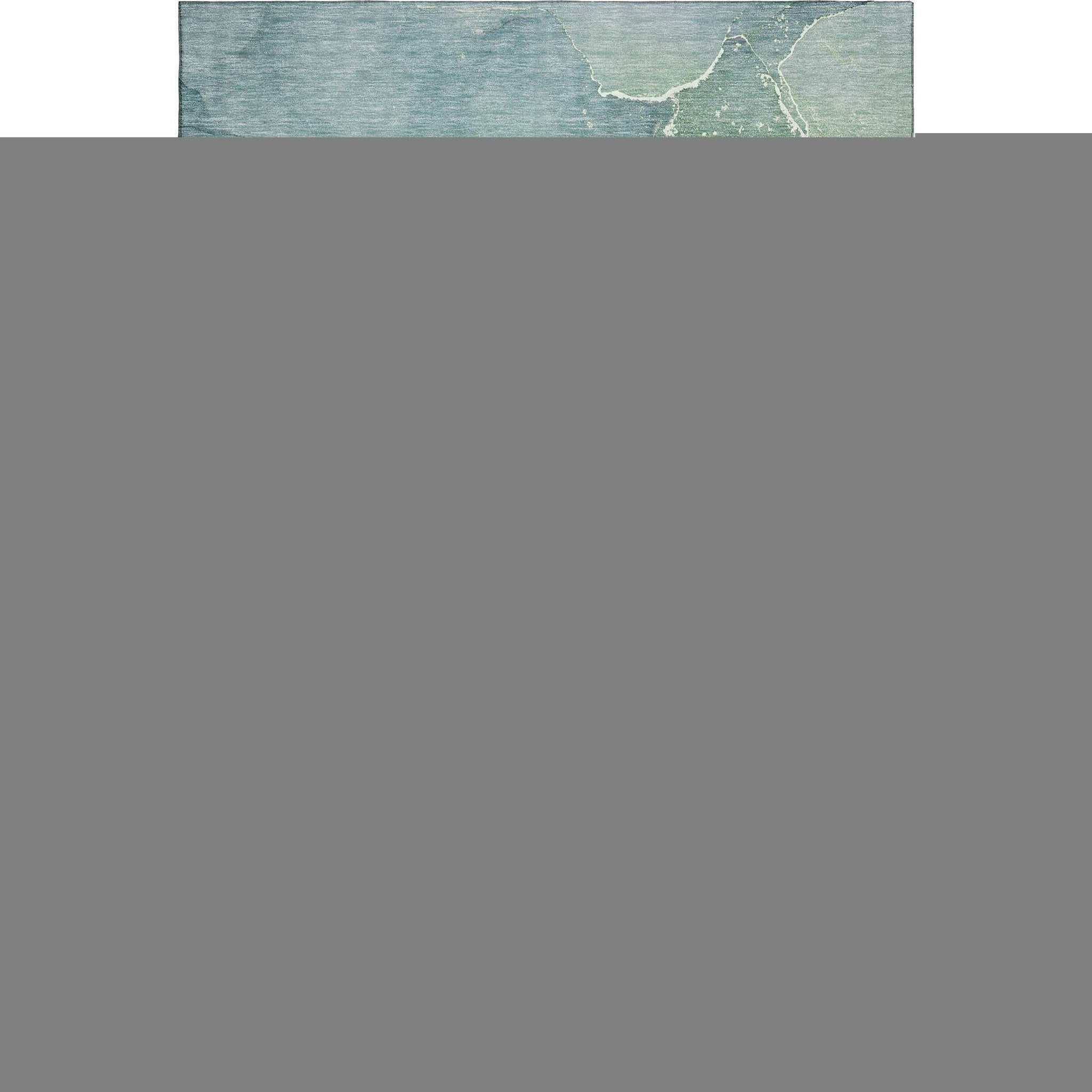 8' X 10' Teal And Ivory Abstract Washable Area Rug With UV Protection - HomeRoots - Flyclothing LLC