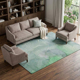 10' X 14' Teal And Ivory Abstract Washable Area Rug With UV Protection - HomeRoots - Flyclothing LLC