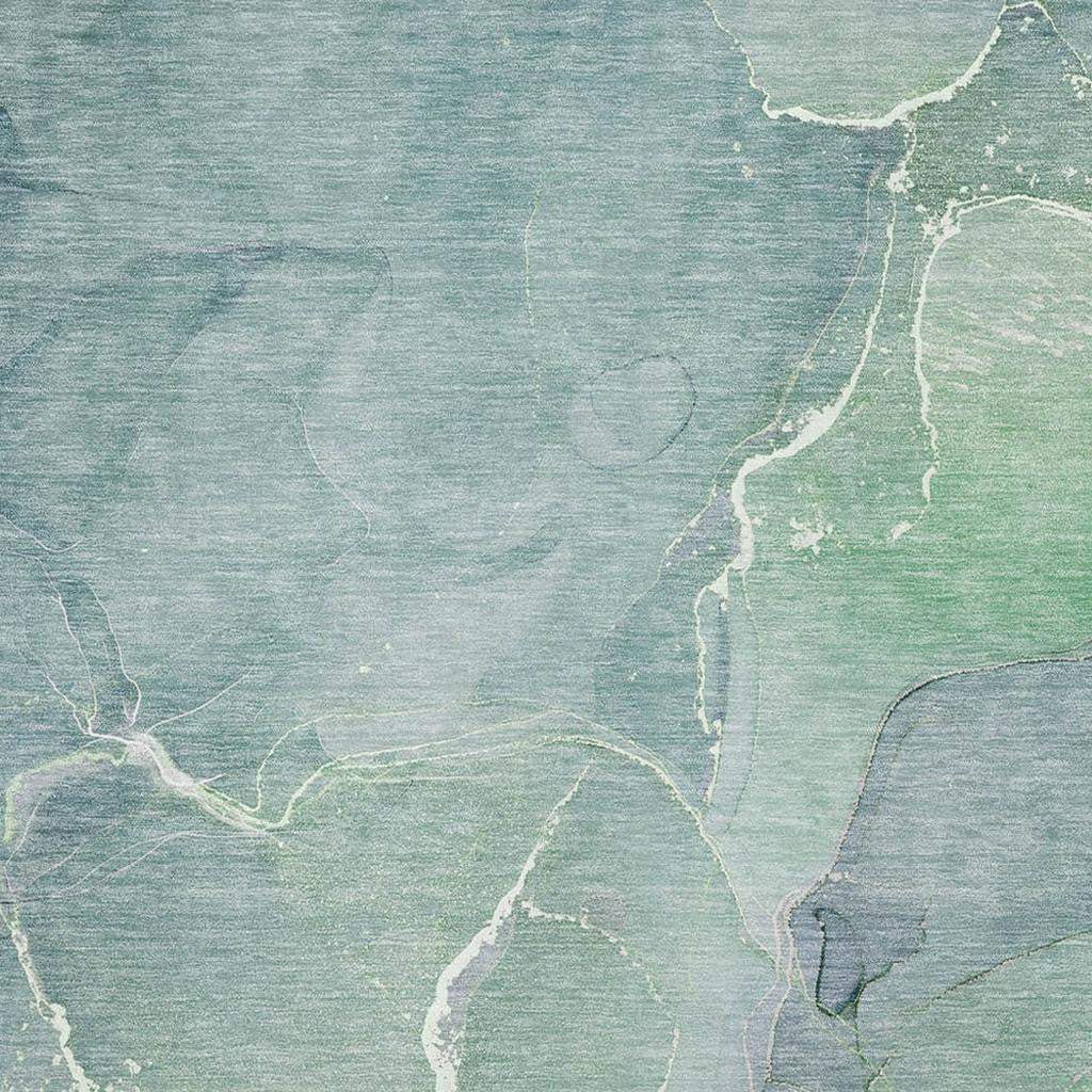 10' X 14' Teal And Ivory Abstract Washable Area Rug With UV Protection - HomeRoots - Flyclothing LLC