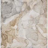 3' X 5' Beige And Ivory Abstract Washable Area Rug With UV Protection - HomeRoots - Flyclothing LLC