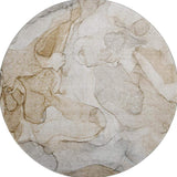 8' Beige And Ivory Abstract Washable Round Rug With UV Protection - HomeRoots - Flyclothing LLC