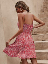 Floral V-Neck Mini Cami Dress - Trendsi - Flyclothing LLC