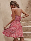 Floral V-Neck Mini Cami Dress - Trendsi