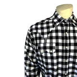 Rockmount Ranch Wear Men's Plush Flannel White & Black Buffalo Check Western Shirt - Rockmount Clothing - Flyclothing LLC