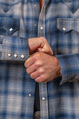 Rockmount Ranch Wear Men's Plush Flannel Blue & Grey Plaid Western Shirt - Rockmount Clothing - Flyclothing LLC