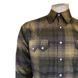 Rockmount Ranch Wear Men's Plush Flannel Olive & Grey Plaid Western Shirt - Rockmount Clothing - Flyclothing LLC