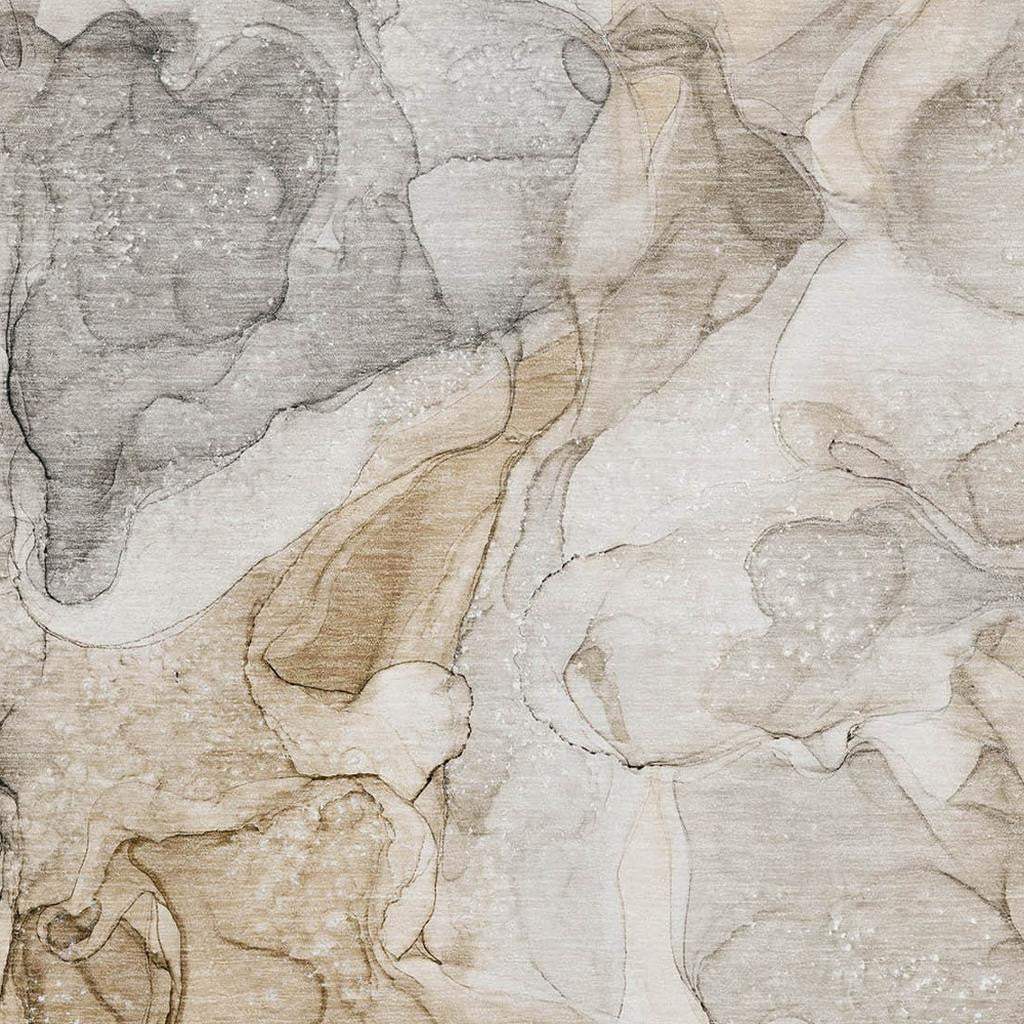 8' X 10' Beige And Ivory Abstract Washable Area Rug With UV Protection - HomeRoots - Flyclothing LLC