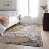 10' X 14' Beige And Ivory Abstract Washable Area Rug With UV Protection - HomeRoots - Flyclothing LLC
