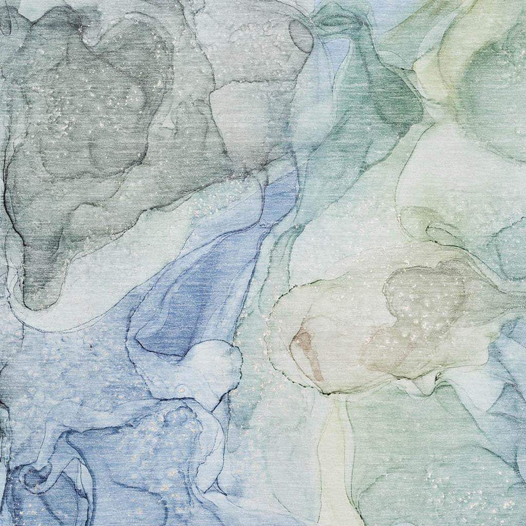 5' X 8' Blue And Ivory Abstract Washable Area Rug With UV Protection - HomeRoots - Flyclothing LLC