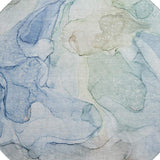 8' Blue And Ivory Abstract Washable Round Rug With UV Protection - HomeRoots - Flyclothing LLC