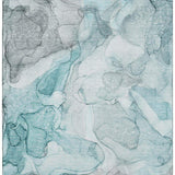 10' X 14' Teal And Ivory Abstract Washable Area Rug With UV Protection - HomeRoots - Flyclothing LLC