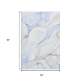 3' X 5' Blue And Ivory Abstract Washable Area Rug With UV Protection - HomeRoots - Flyclothing LLC