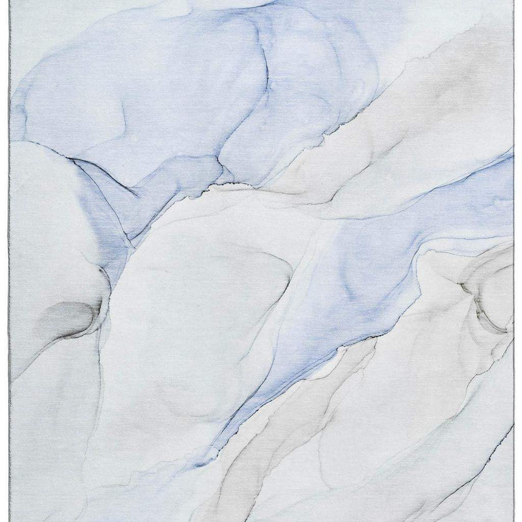 3' X 5' Blue And Ivory Abstract Washable Area Rug With UV Protection - HomeRoots - Flyclothing LLC