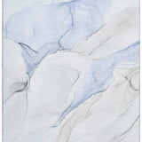 3' X 5' Blue And Ivory Abstract Washable Area Rug With UV Protection - HomeRoots - Flyclothing LLC