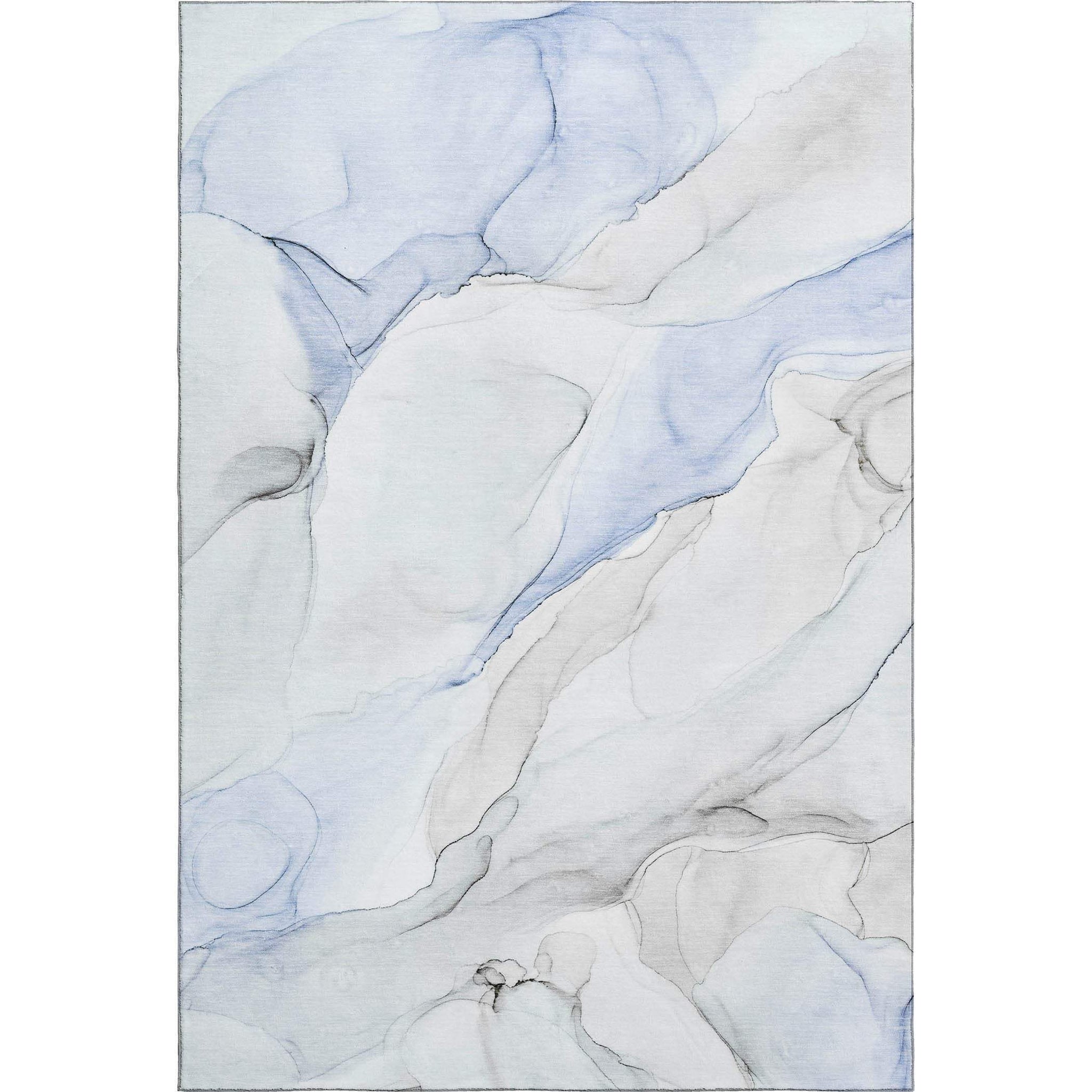 3' X 5' Blue And Ivory Abstract Washable Area Rug With UV Protection - HomeRoots - Flyclothing LLC