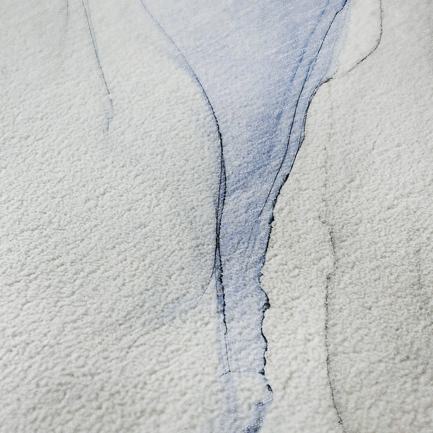 8' Blue And Ivory Abstract Washable Round Rug With UV Protection - HomeRoots - Flyclothing LLC