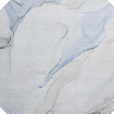 8' Blue And Ivory Abstract Washable Round Rug With UV Protection - HomeRoots - Flyclothing LLC