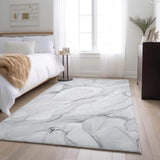 3' X 5' Gray And Ivory Abstract Washable Area Rug With UV Protection - HomeRoots - Flyclothing LLC