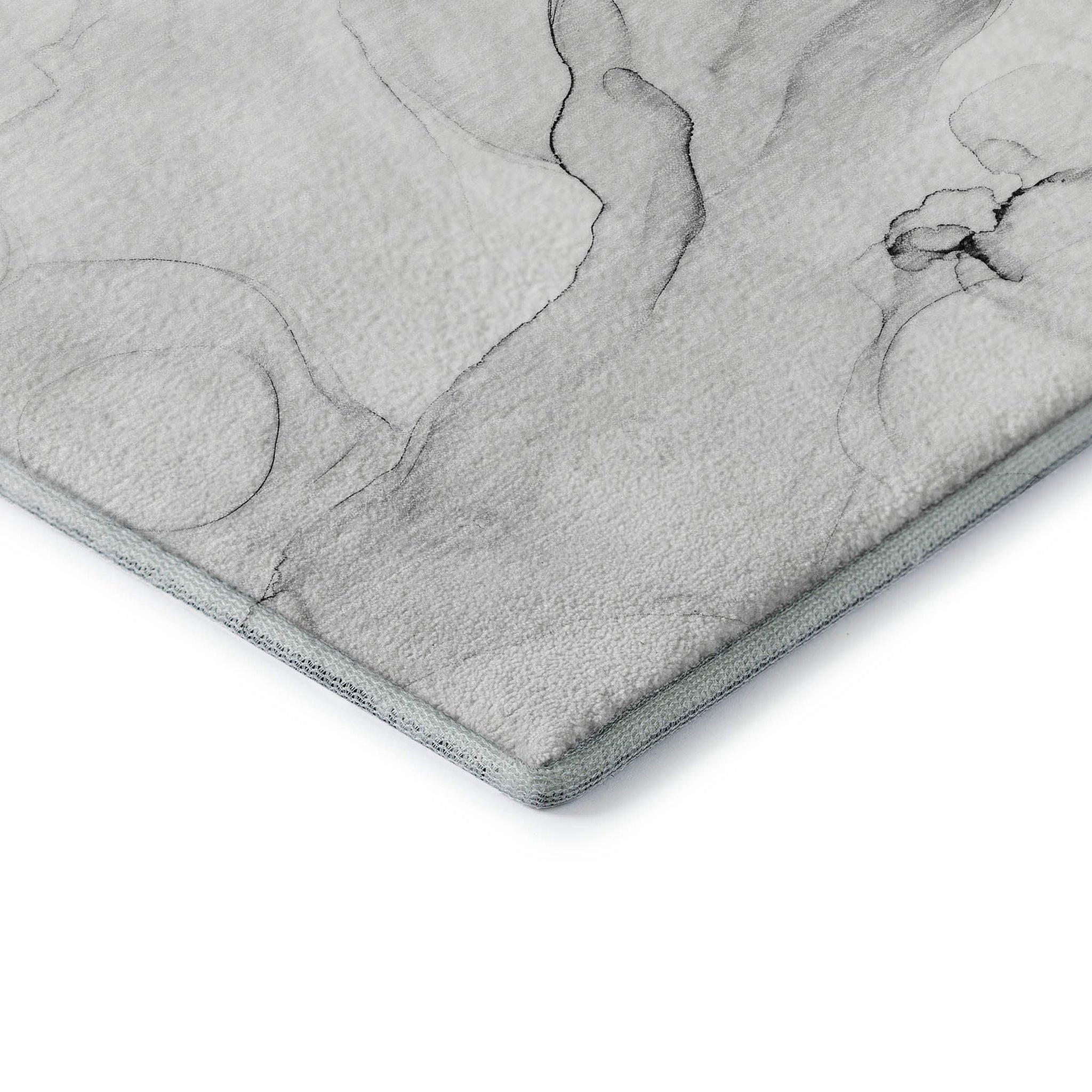 3' X 5' Gray And Ivory Abstract Washable Area Rug With UV Protection - HomeRoots - Flyclothing LLC