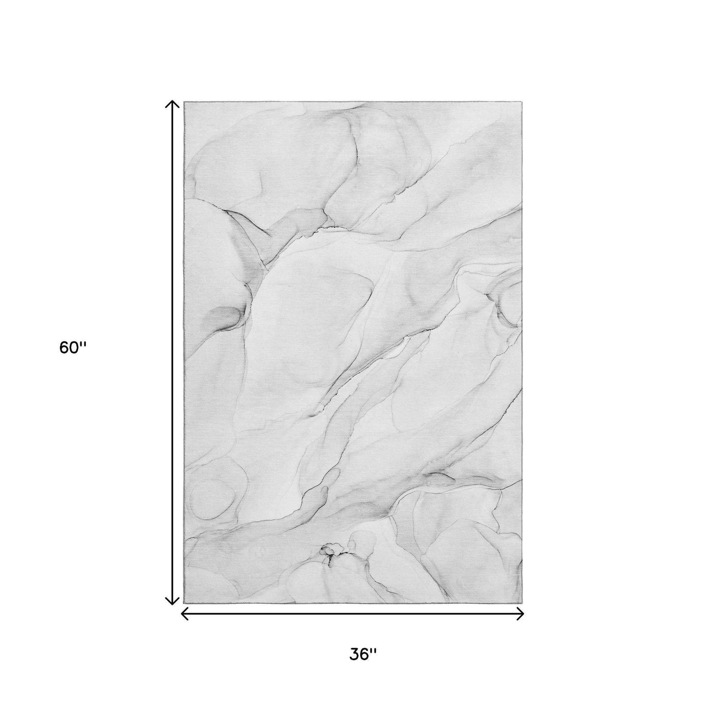3' X 5' Gray And Ivory Abstract Washable Area Rug With UV Protection - HomeRoots - Flyclothing LLC