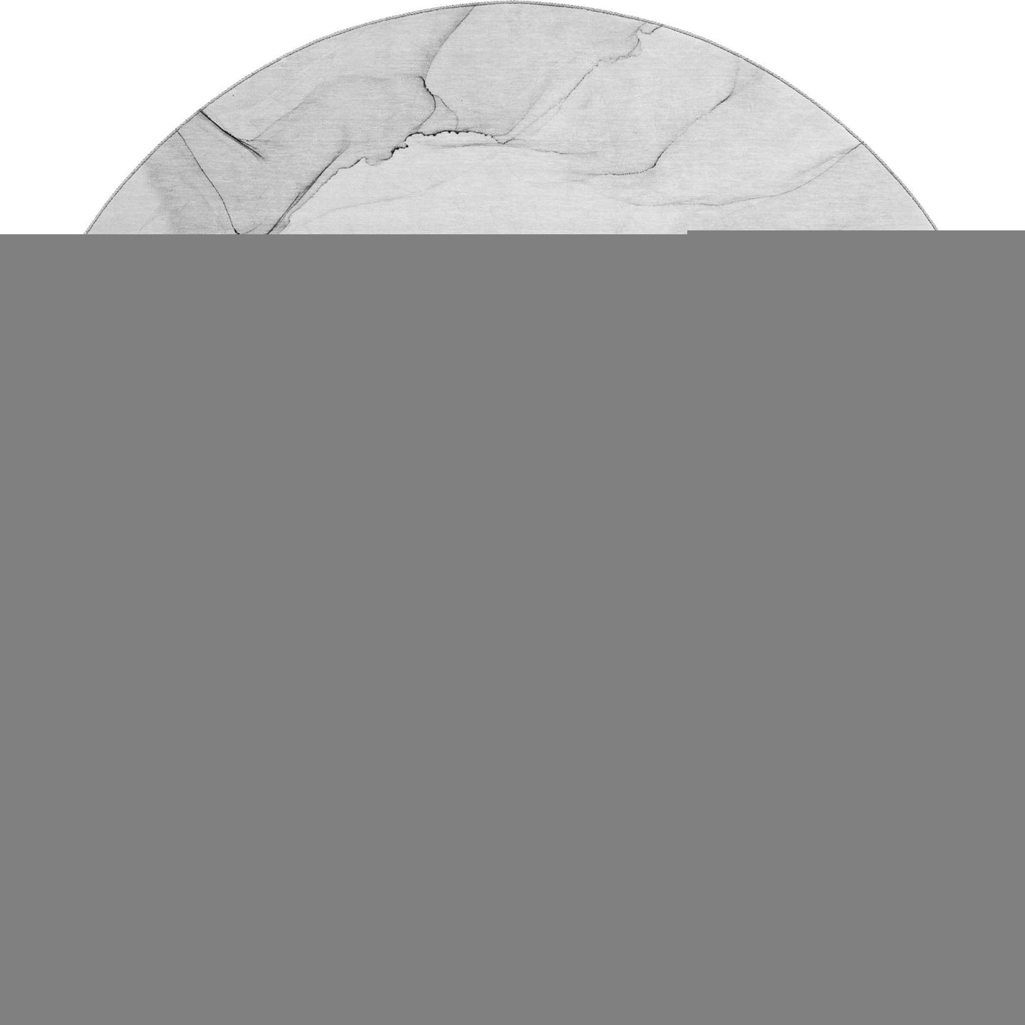 8' Gray And Ivory Abstract Washable Round Rug With UV Protection - HomeRoots - Flyclothing LLC