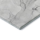 8' Gray And Ivory Abstract Washable Round Rug With UV Protection - HomeRoots - Flyclothing LLC