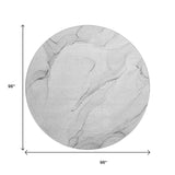 8' Gray And Ivory Abstract Washable Round Rug With UV Protection - HomeRoots - Flyclothing LLC