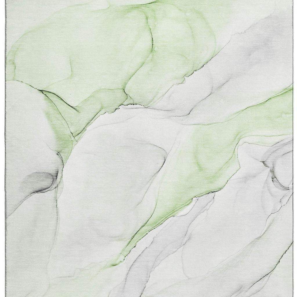3' X 5' Green And Ivory Abstract Washable Area Rug With UV Protection - HomeRoots - Flyclothing LLC