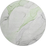 8' Green And Ivory Abstract Washable Round Rug With UV Protection - HomeRoots - Flyclothing LLC