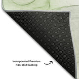 8' Green And Ivory Abstract Washable Round Rug With UV Protection - HomeRoots - Flyclothing LLC