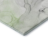 8' Green And Ivory Abstract Washable Round Rug With UV Protection - HomeRoots - Flyclothing LLC