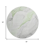 8' Green And Ivory Abstract Washable Round Rug With UV Protection - HomeRoots - Flyclothing LLC