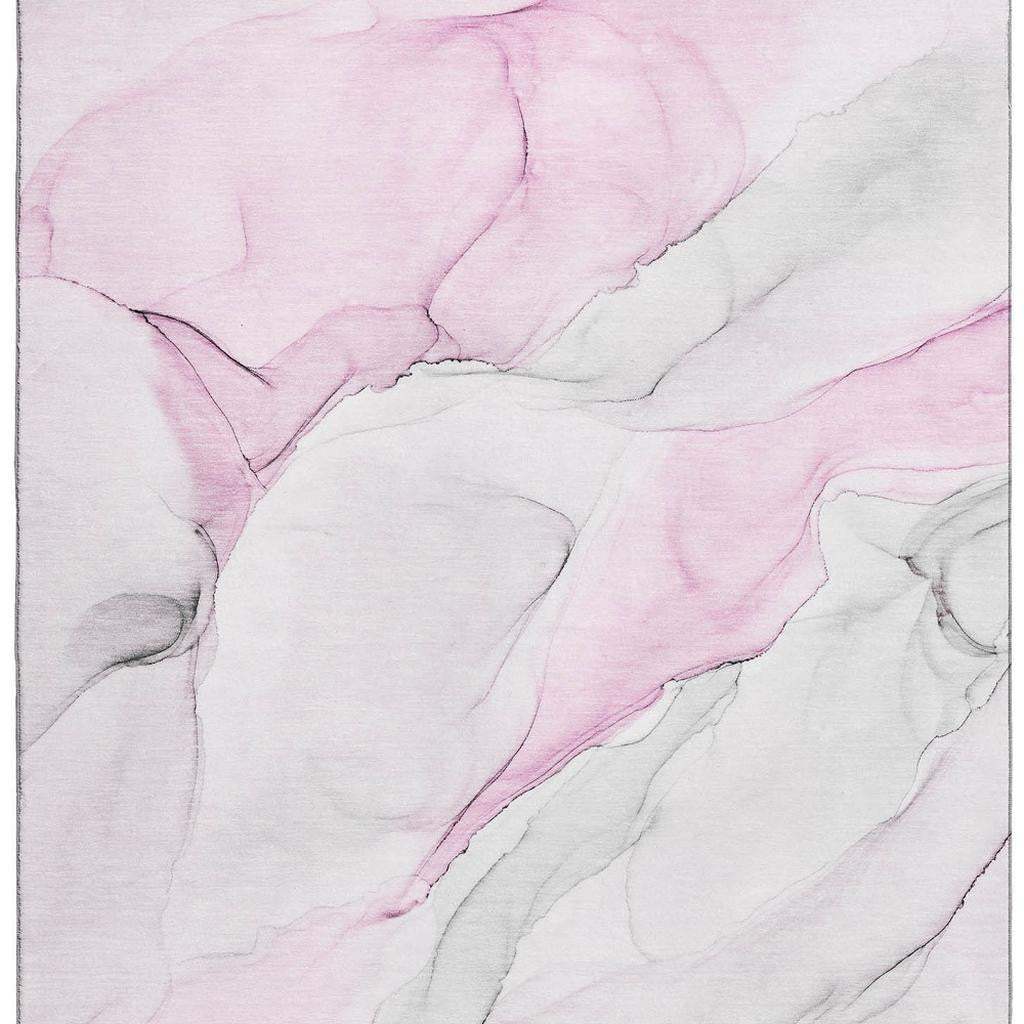 3' X 5' Pink And Ivory Abstract Washable Area Rug With UV Protection - HomeRoots - Flyclothing LLC
