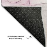 8' Pink And Ivory Abstract Washable Round Rug With UV Protection - HomeRoots - Flyclothing LLC