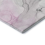 8' Pink And Ivory Abstract Washable Round Rug With UV Protection - HomeRoots - Flyclothing LLC