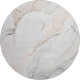 8' Ivory And Beige Abstract Washable Round Rug With UV Protection - HomeRoots - Flyclothing LLC