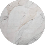 8' Ivory And Beige Abstract Washable Round Rug With UV Protection - HomeRoots - Flyclothing LLC