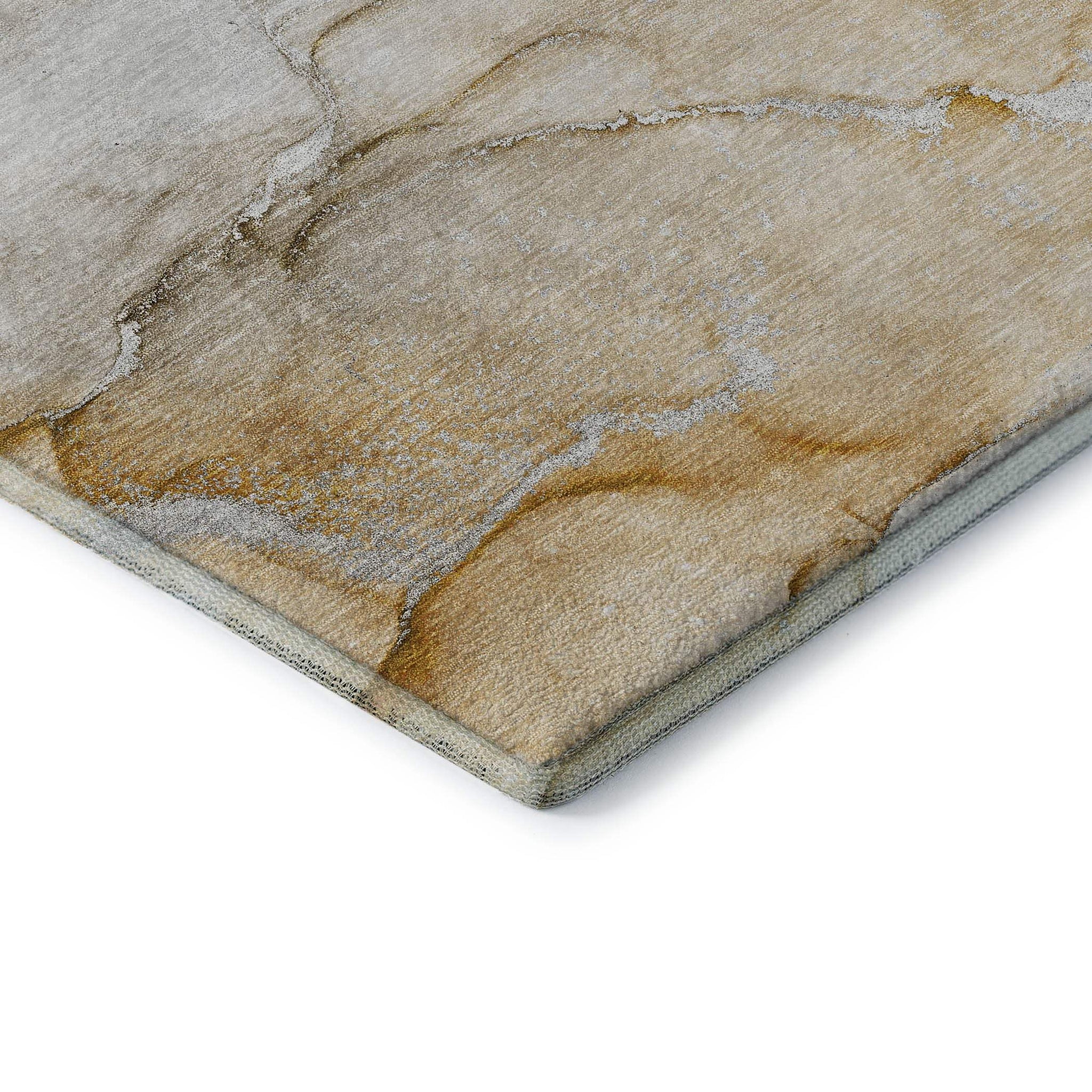 3' X 5' Brown And Ivory Abstract Washable Area Rug With UV Protection - HomeRoots - Flyclothing LLC