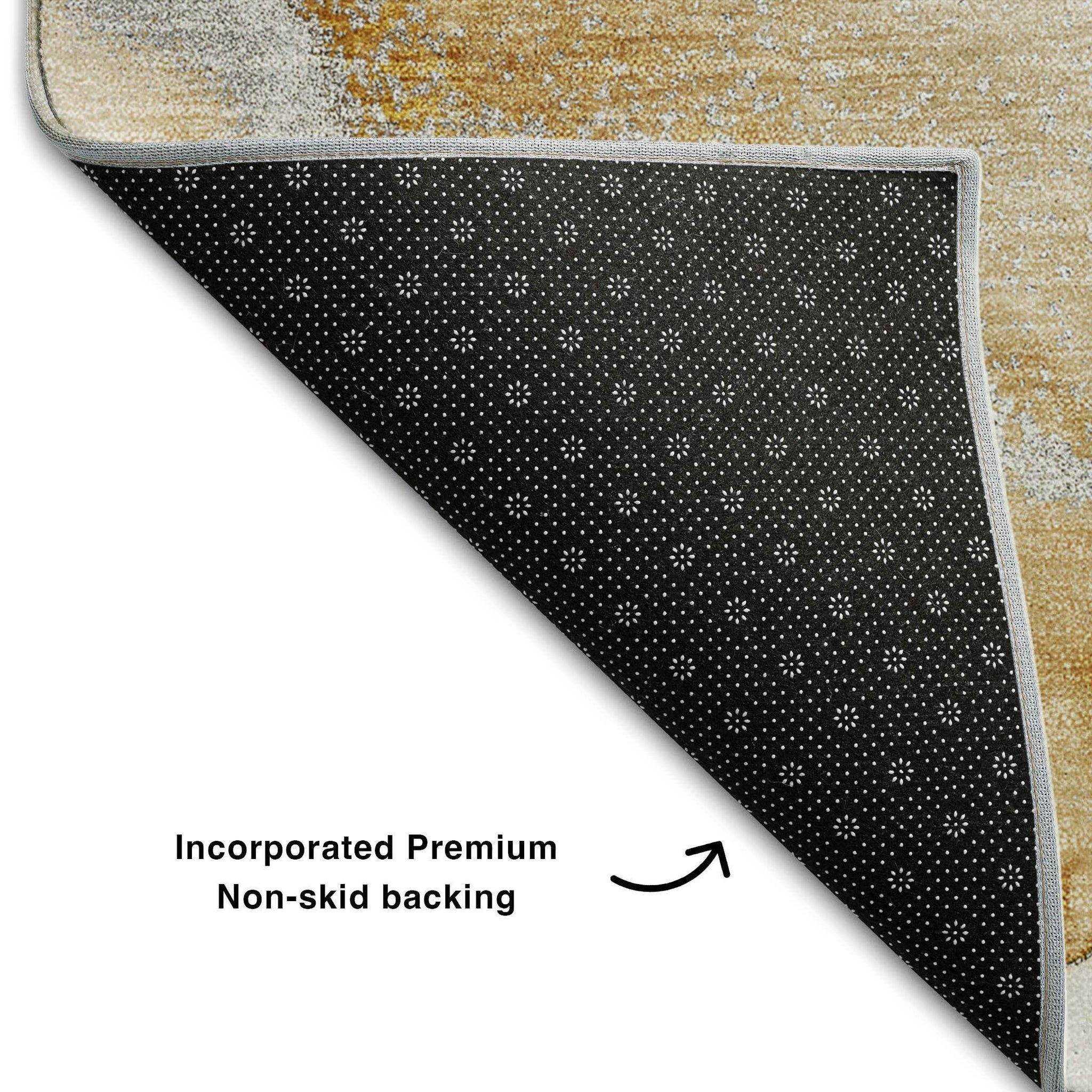 5' X 8' Brown And Ivory Abstract Washable Area Rug With UV Protection - HomeRoots - Flyclothing LLC