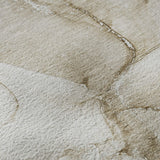 8' Brown And Ivory Abstract Washable Round Rug With UV Protection - HomeRoots - Flyclothing LLC