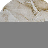 8' Brown And Ivory Abstract Washable Round Rug With UV Protection - HomeRoots - Flyclothing LLC