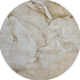 8' Brown And Ivory Abstract Washable Round Rug With UV Protection - HomeRoots - Flyclothing LLC
