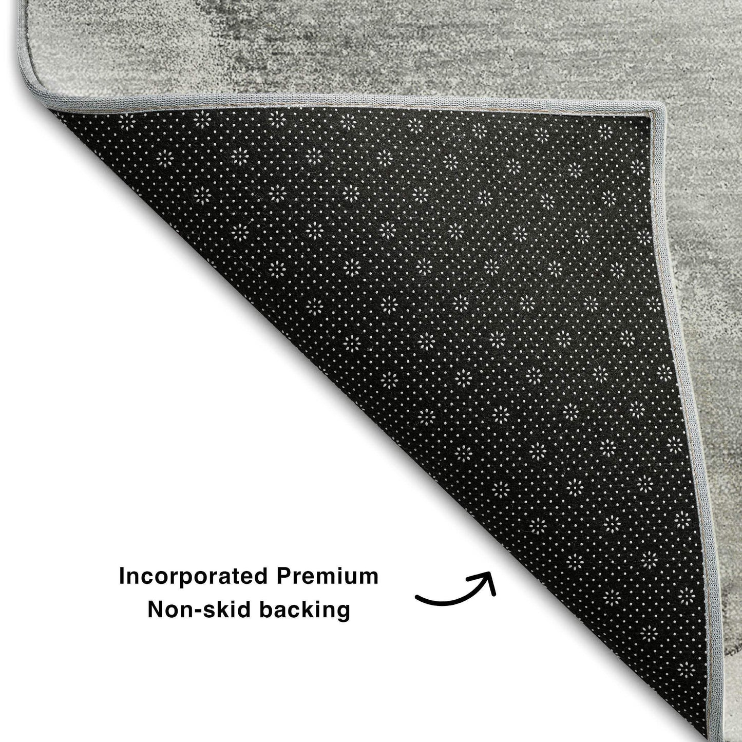 3' X 5' Gray And Ivory Abstract Washable Area Rug With UV Protection - HomeRoots - Flyclothing LLC