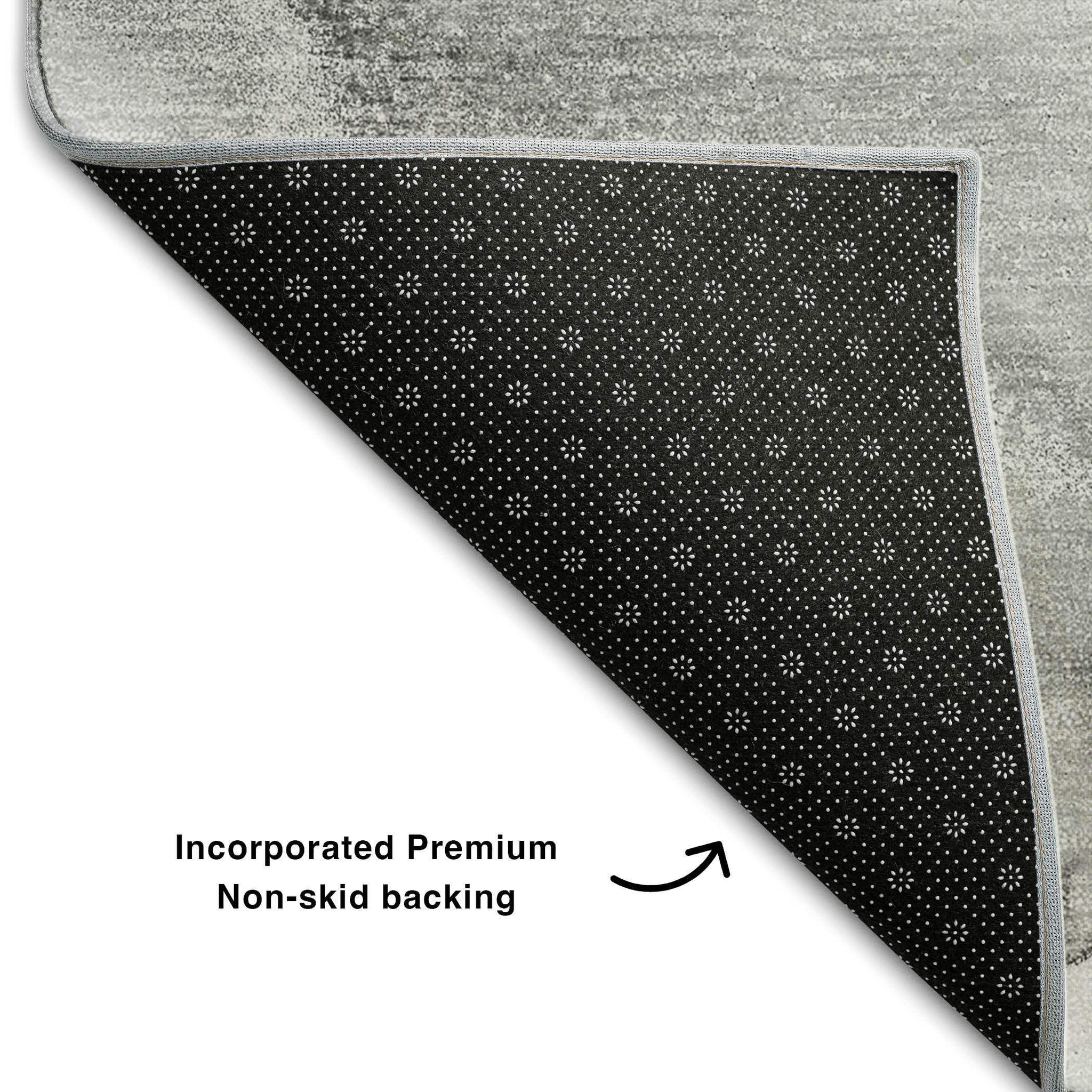 3' X 5' Gray And Ivory Abstract Washable Area Rug With UV Protection - HomeRoots - Flyclothing LLC