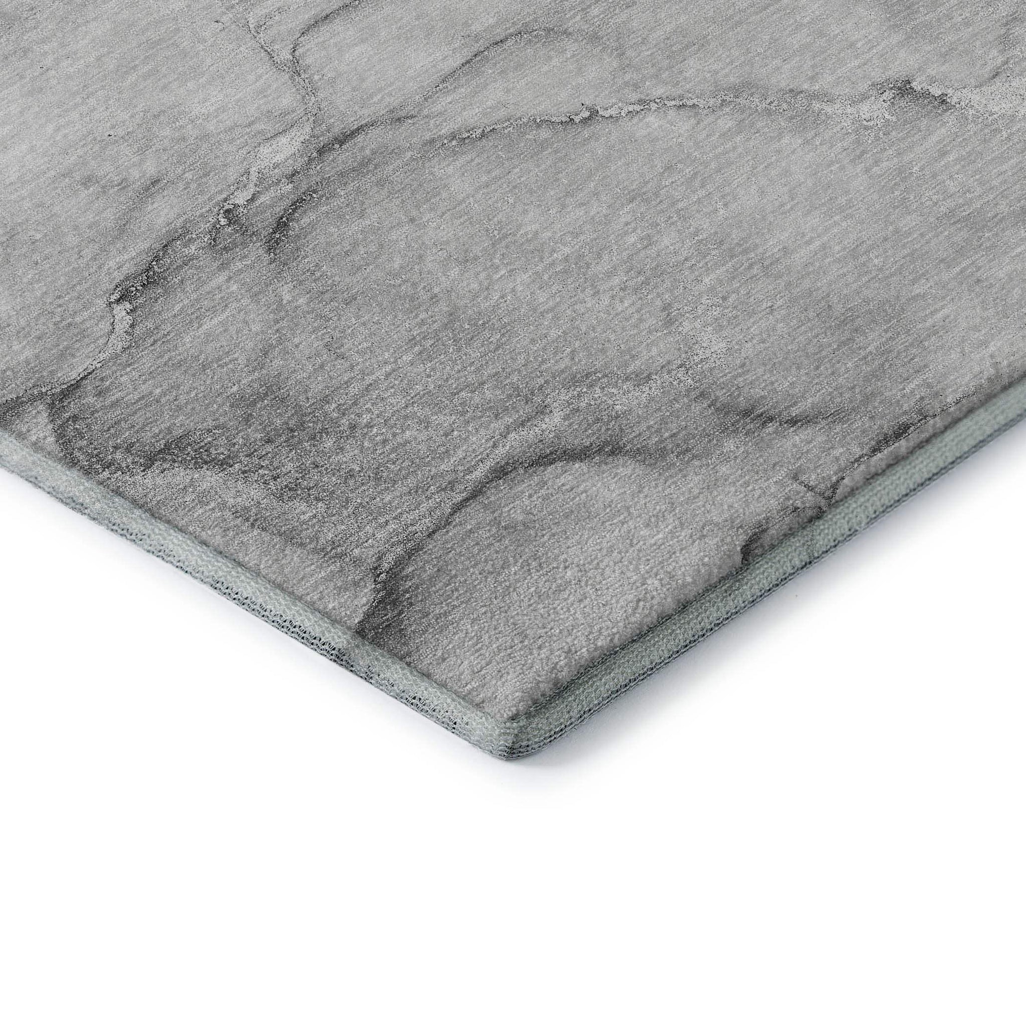 3' X 5' Gray And Ivory Abstract Washable Area Rug With UV Protection - HomeRoots - Flyclothing LLC