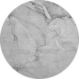 8' Gray And Ivory Abstract Washable Round Rug With UV Protection - HomeRoots - Flyclothing LLC