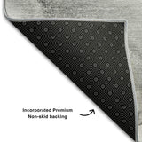 8' Gray And Ivory Abstract Washable Round Rug With UV Protection - HomeRoots - Flyclothing LLC