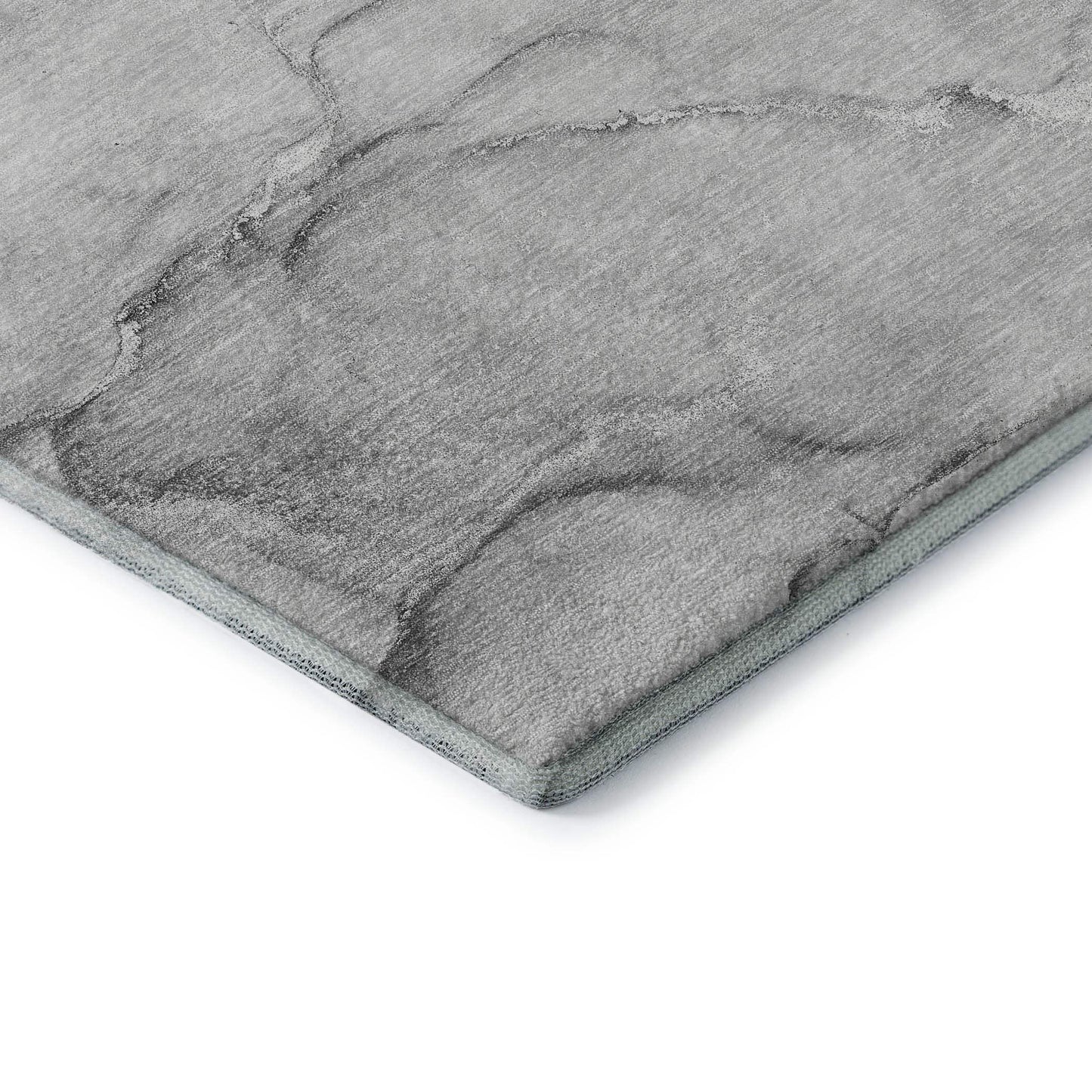 8' Gray And Ivory Abstract Washable Round Rug With UV Protection - HomeRoots - Flyclothing LLC