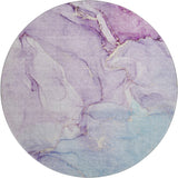 8' Purple Blue And Ivory Abstract Washable Round Rug With UV Protection - HomeRoots - Flyclothing LLC