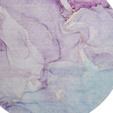 8' Purple Blue And Ivory Abstract Washable Round Rug With UV Protection - HomeRoots - Flyclothing LLC